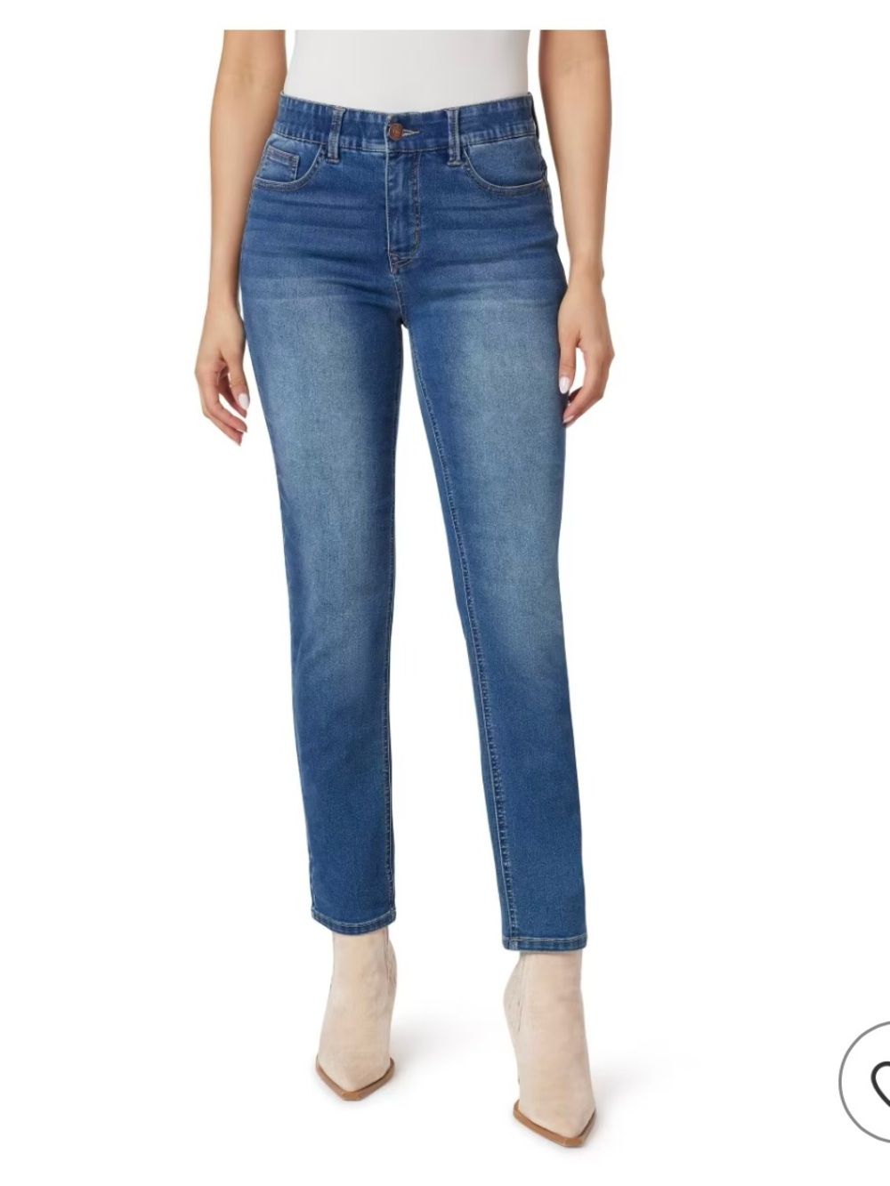 High-Rise Straight Leg Women's Jeans - Medium Blue Sz 16/33.    Bx3